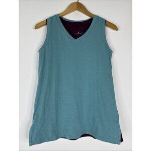 Cuddl Duds Cotton Core Set Of 2 V-Neck Tank Top Size XS Grape Blue NEW